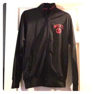 MUFC black/red sweatshirt w/zipper. Sz S. New.